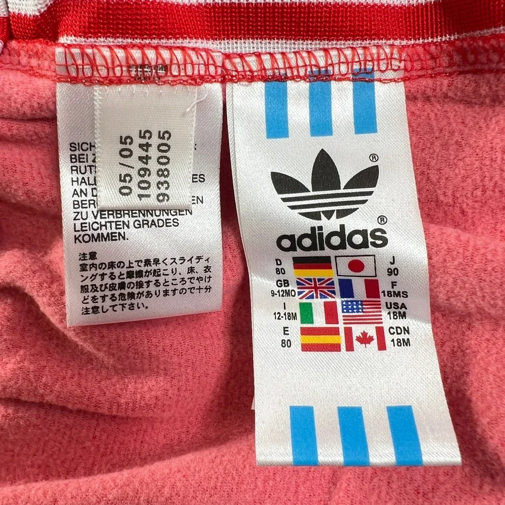 Adidas Track Suit Kids 18M Red Disney Goofy Superstar‎ Jacket Pants Set Vintage